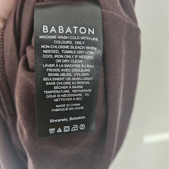 Aritzia Babaton Brown Double Fabric Countour Rouched Dress Size L - Picture 7 of 8